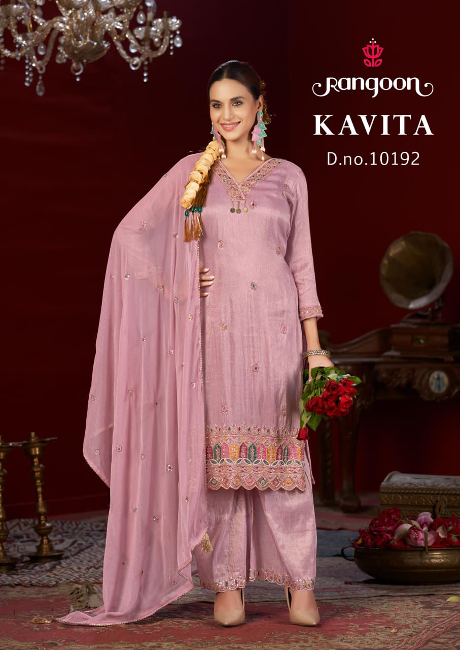 Kavita Rangoon Viscose Readymade Plazzo Style Suits Wholesale