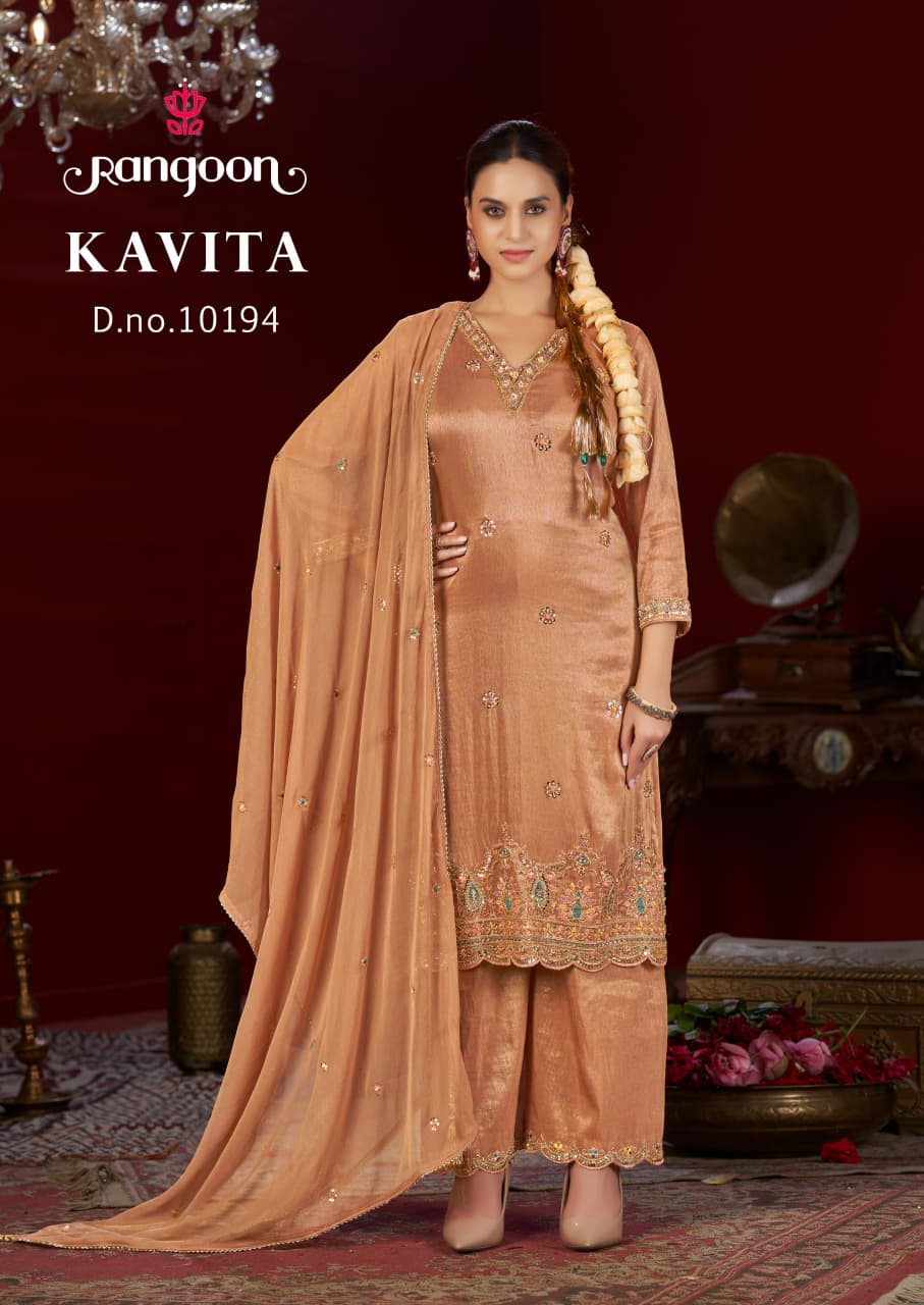 Kavita Rangoon Viscose Readymade Plazzo Style Suits Wholesale