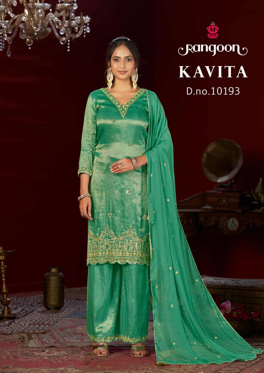 Kavita Rangoon Viscose Readymade Plazzo Style Suits Wholesale