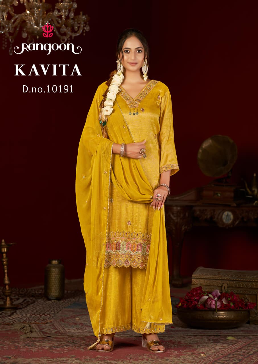Kavita Rangoon Viscose Readymade Plazzo Style Suits Wholesale