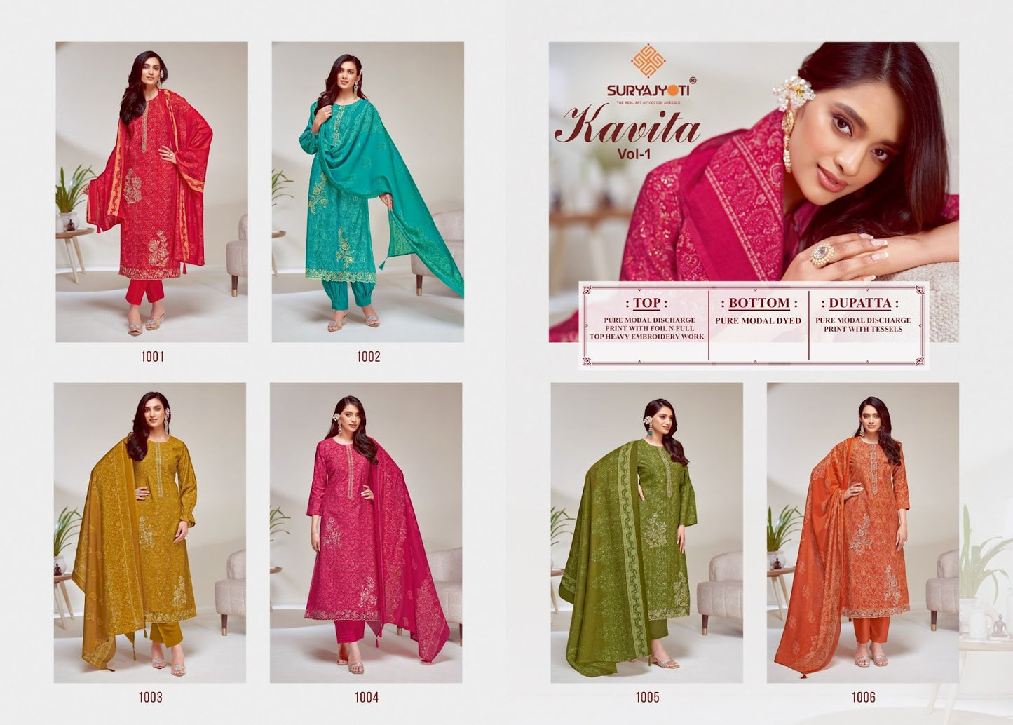Kavita Vol 1 Suryajyoti Modal Readymade Pant Style Suits Wholesaler India