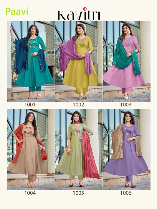 Kavitri Paavi Chanderi Readymade Anarkali Suits Supplier India