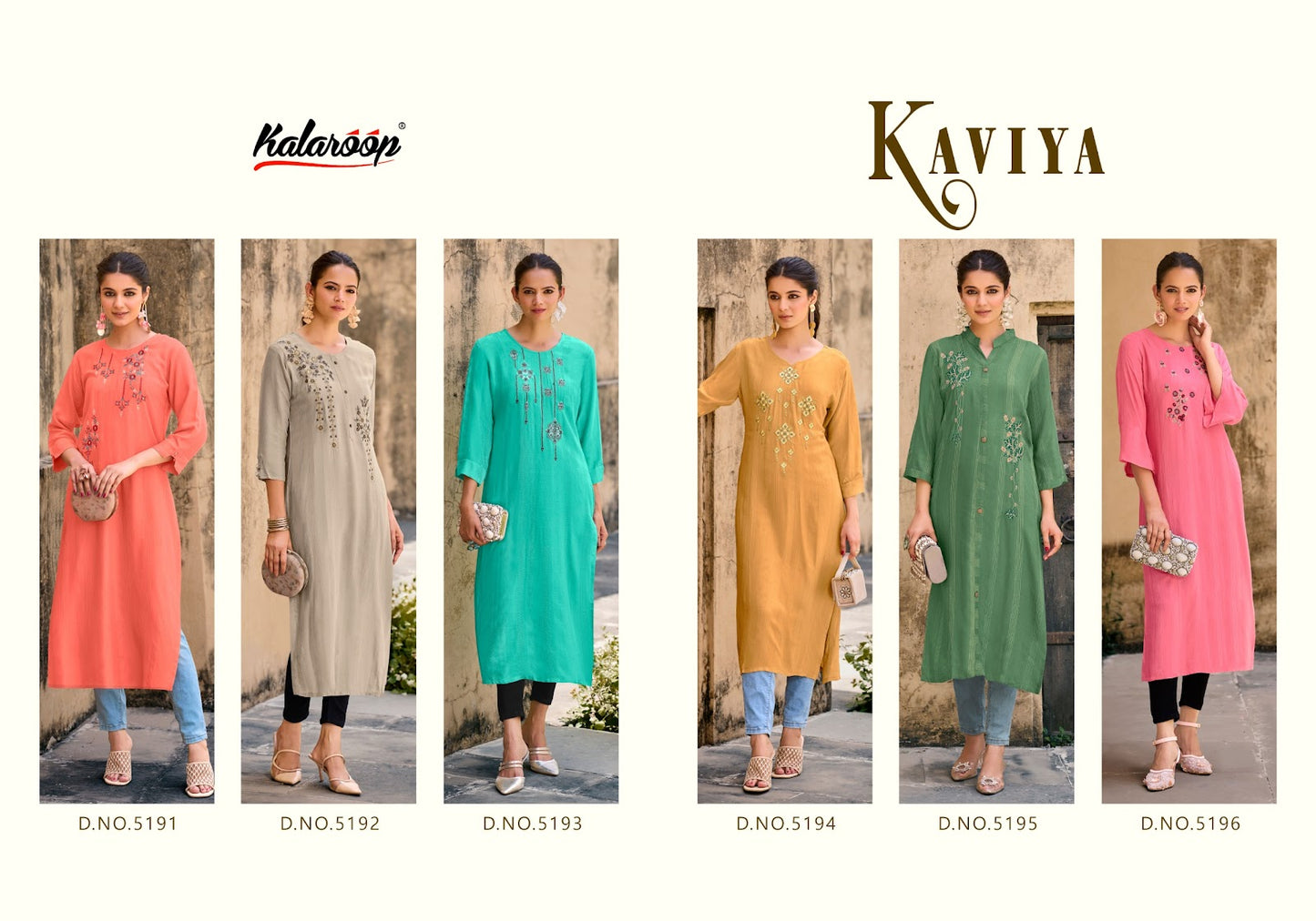 Kaviya Kalaroop Weaving Long Straight Kurti Manufacturer Ahmedabad