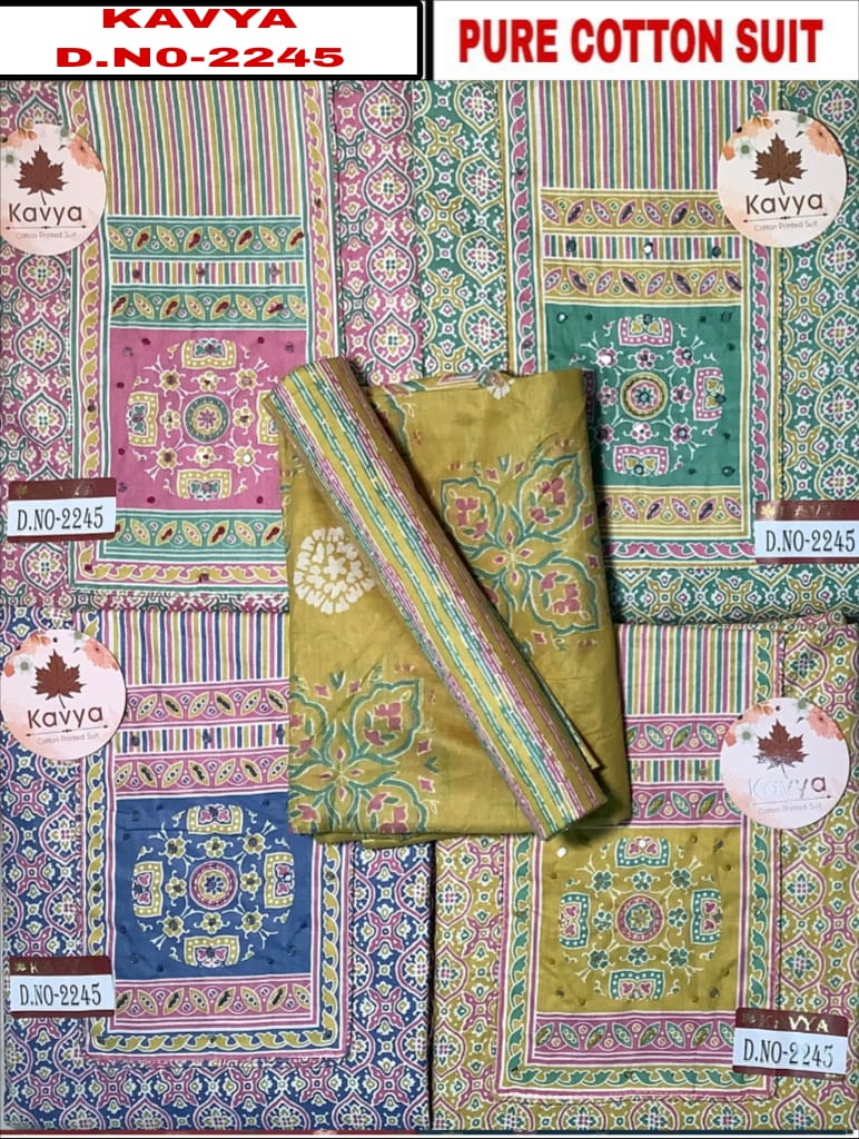 Kavya 0108 Kesar Cotton Salwar Suits Wholesaler Gujarat