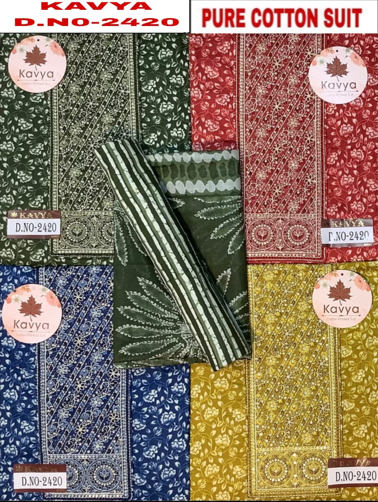 Kavya 0108 Kesar Cotton Salwar Suits Wholesaler Gujarat