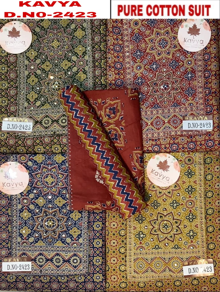 Kavya 0108 Kesar Cotton Salwar Suits Wholesaler Gujarat