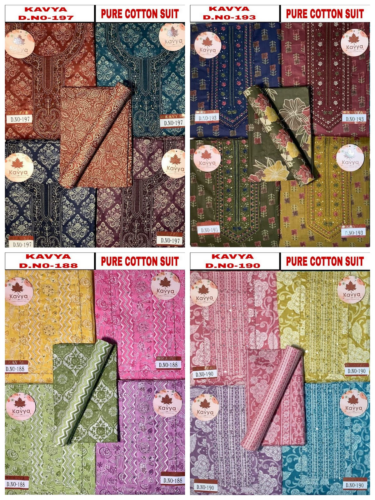 Kavya 0704 Kesar Cotton Salwar Suits Manufacturer India