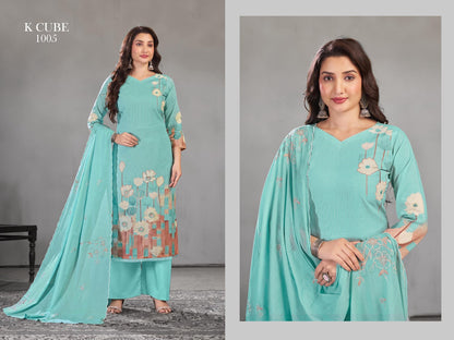 Kavya 1005 K Cube Cotton Pant Style Suits Wholesaler Gujarat