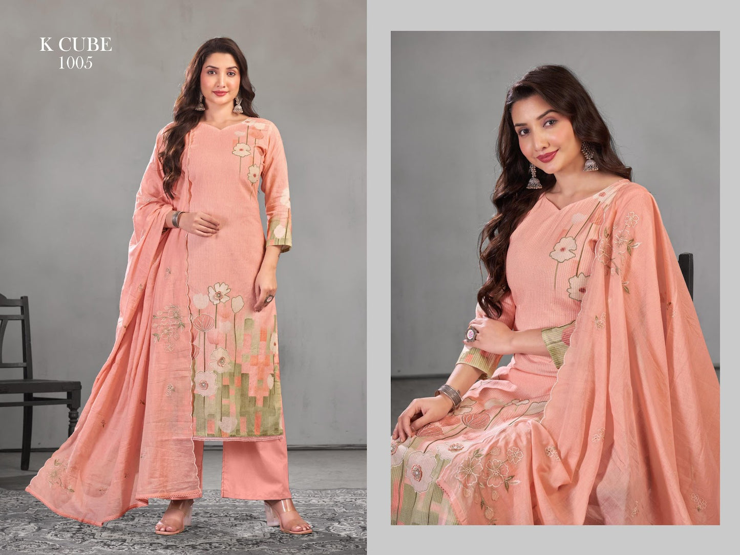 Kavya 1005 K Cube Cotton Pant Style Suits Wholesaler Gujarat