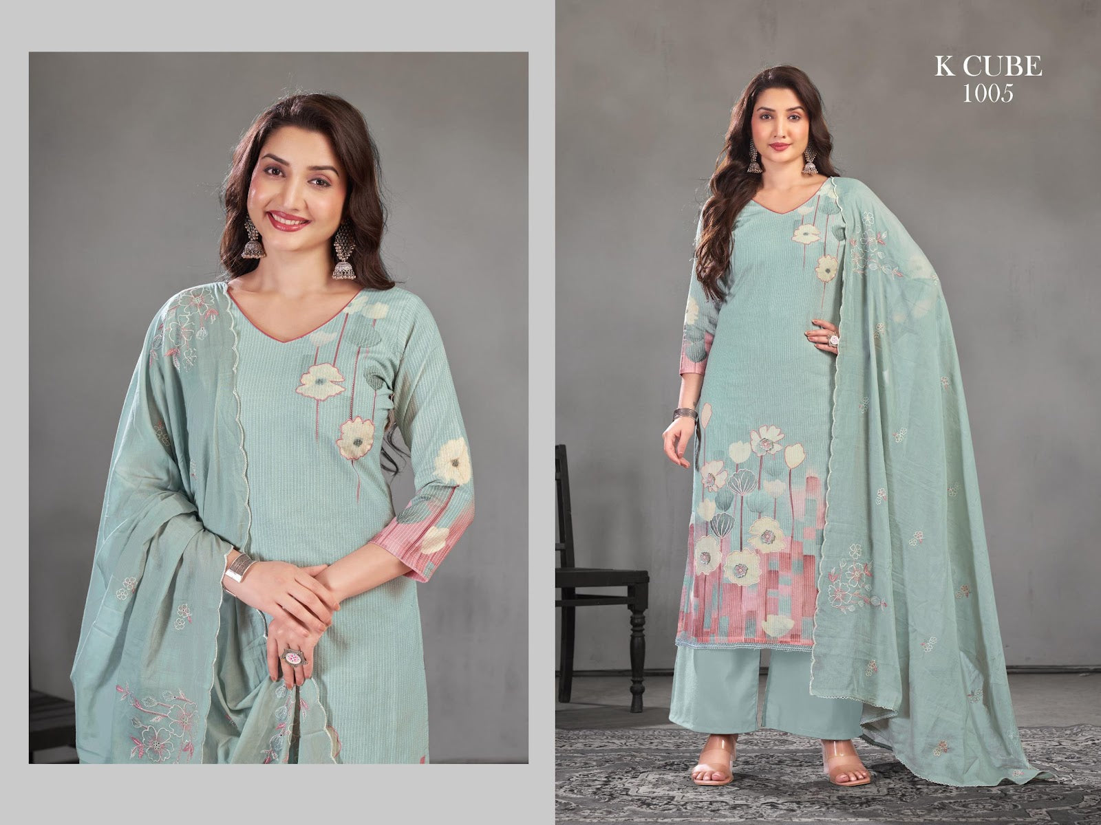 Kavya 1005 K Cube Cotton Pant Style Suits Wholesaler Gujarat
