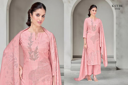 Kavya 1032 K Cube Muslin Silk Pant Style Suits Manufacturer Gujarat