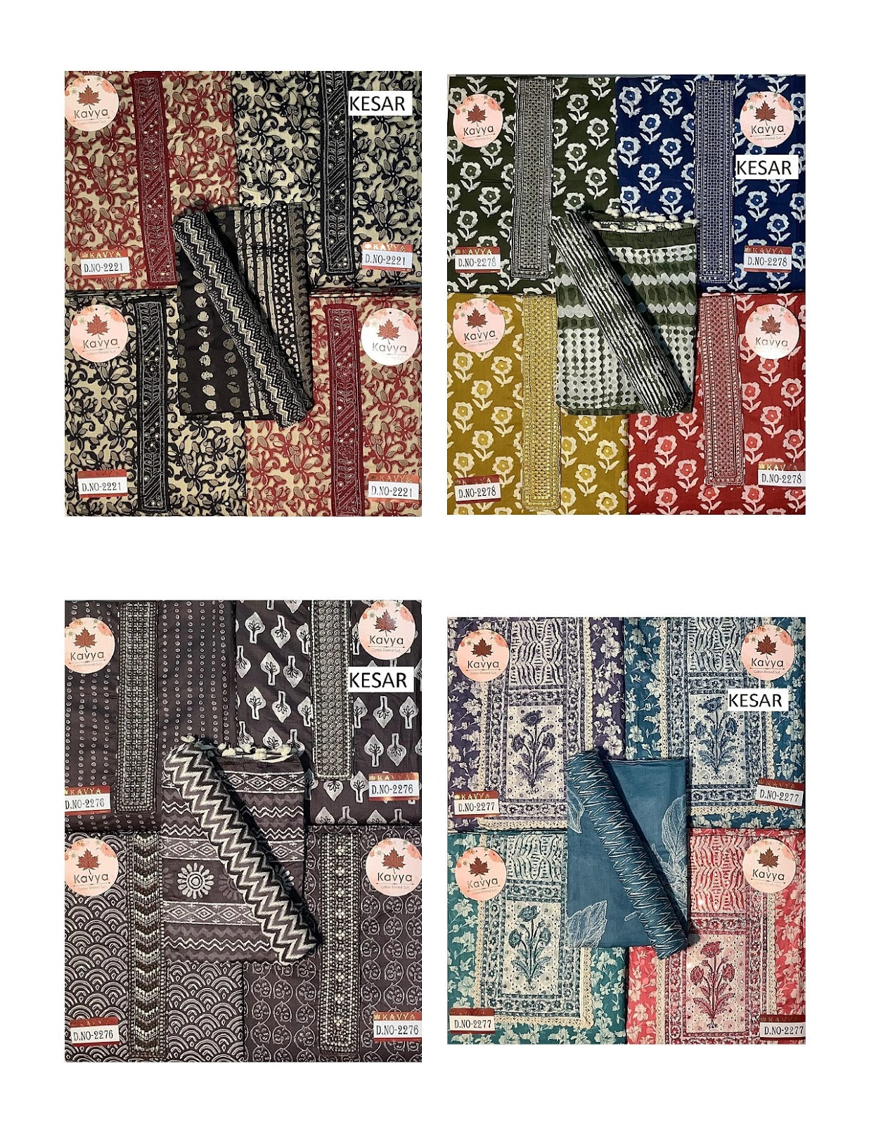 Kavya 1208 Kesar Cotton Salwar Suits Wholesaler India