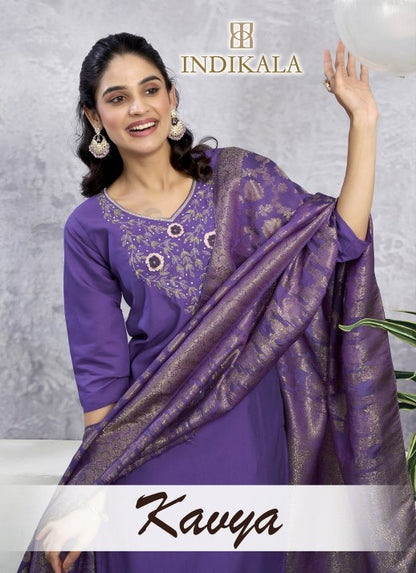Kavya Indikala Kushal Chanderi Readymade Pant Style Suits Exporter Gujarat