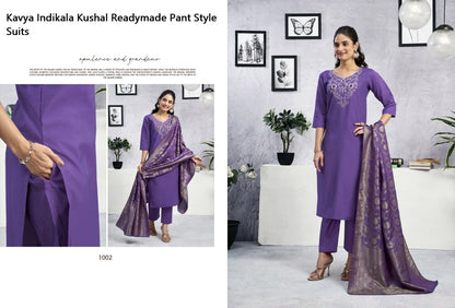 Kavya Indikala Kushal Chanderi Readymade Pant Style Suits Exporter Gujarat
