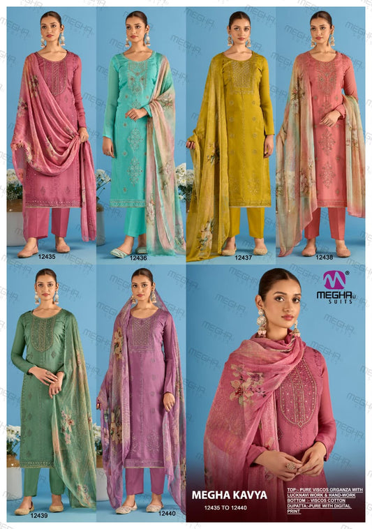 Kavya Megha Viscose Organza Pant Style Suits Wholesale