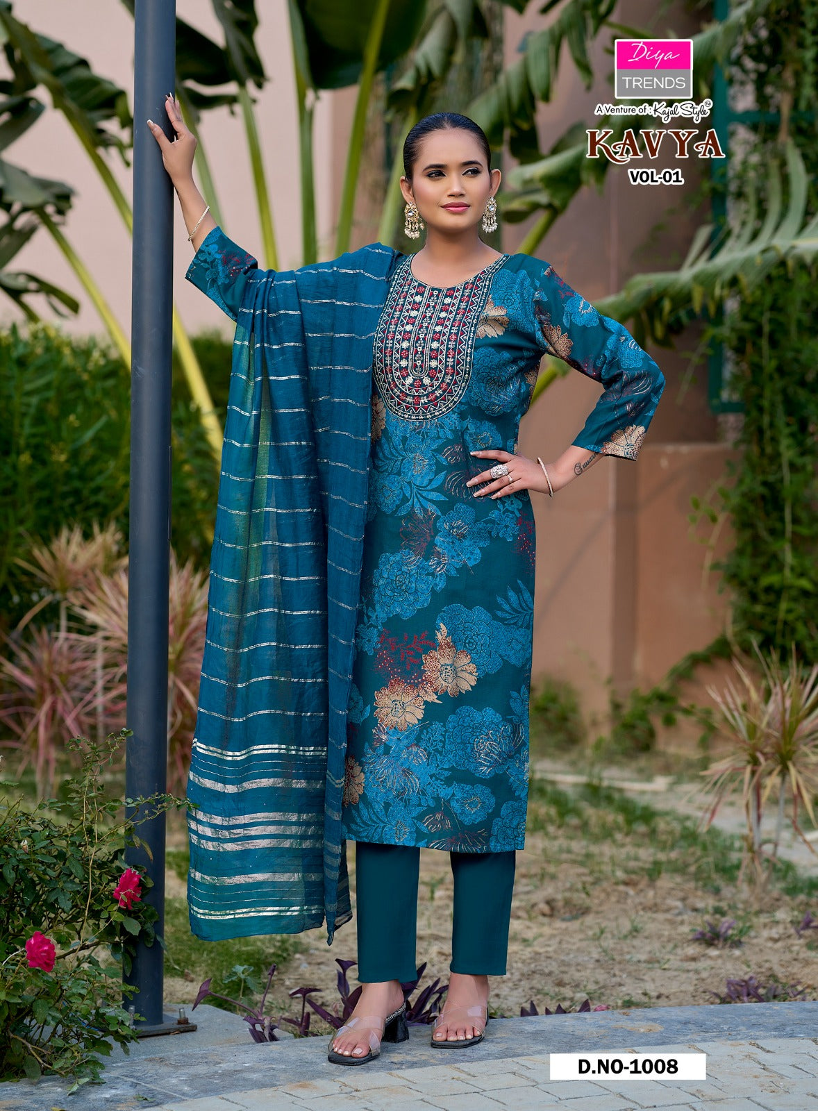 Kavya Vol 1 Diya Trends Vertican Readymade Pant Style Suits Wholesaler
