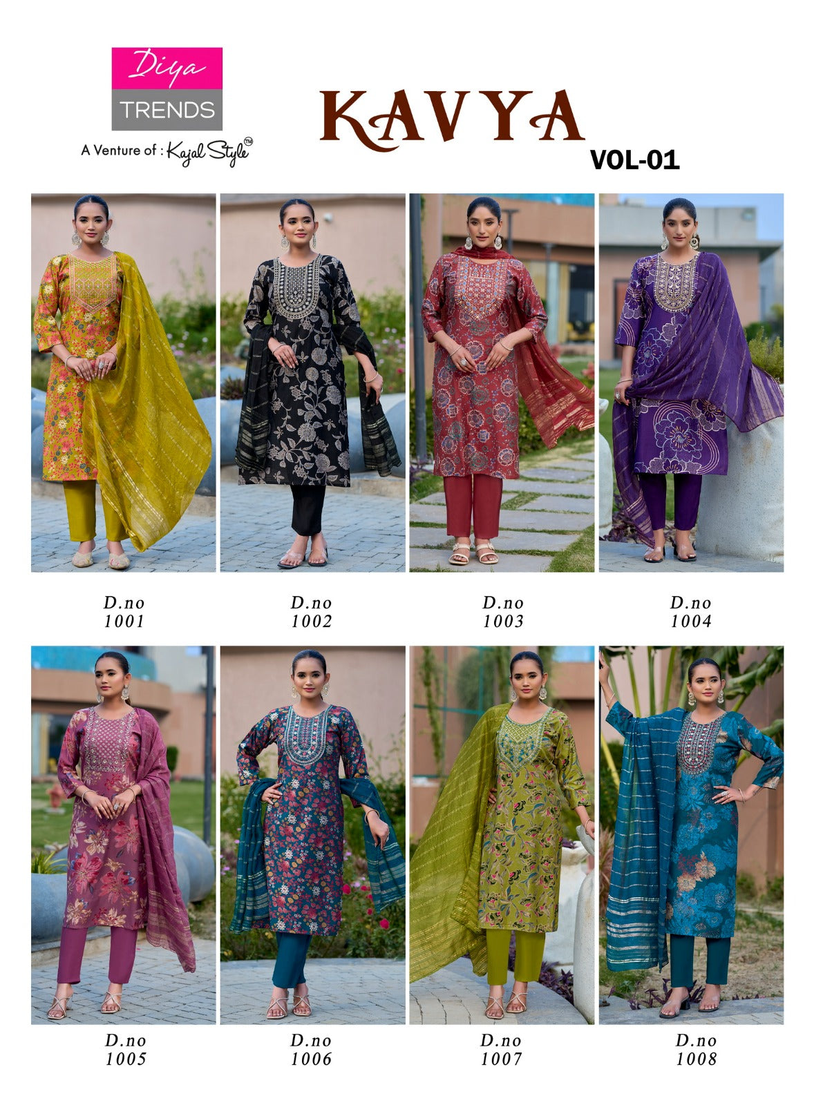 Kavya Vol 1 Diya Trends Vertican Readymade Pant Style Suits Wholesaler