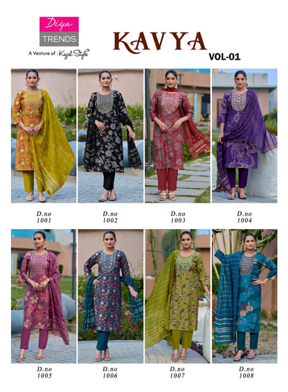 Kavya Vol 1 Diya Trends Vertican Readymade Pant Style Suits Wholesaler