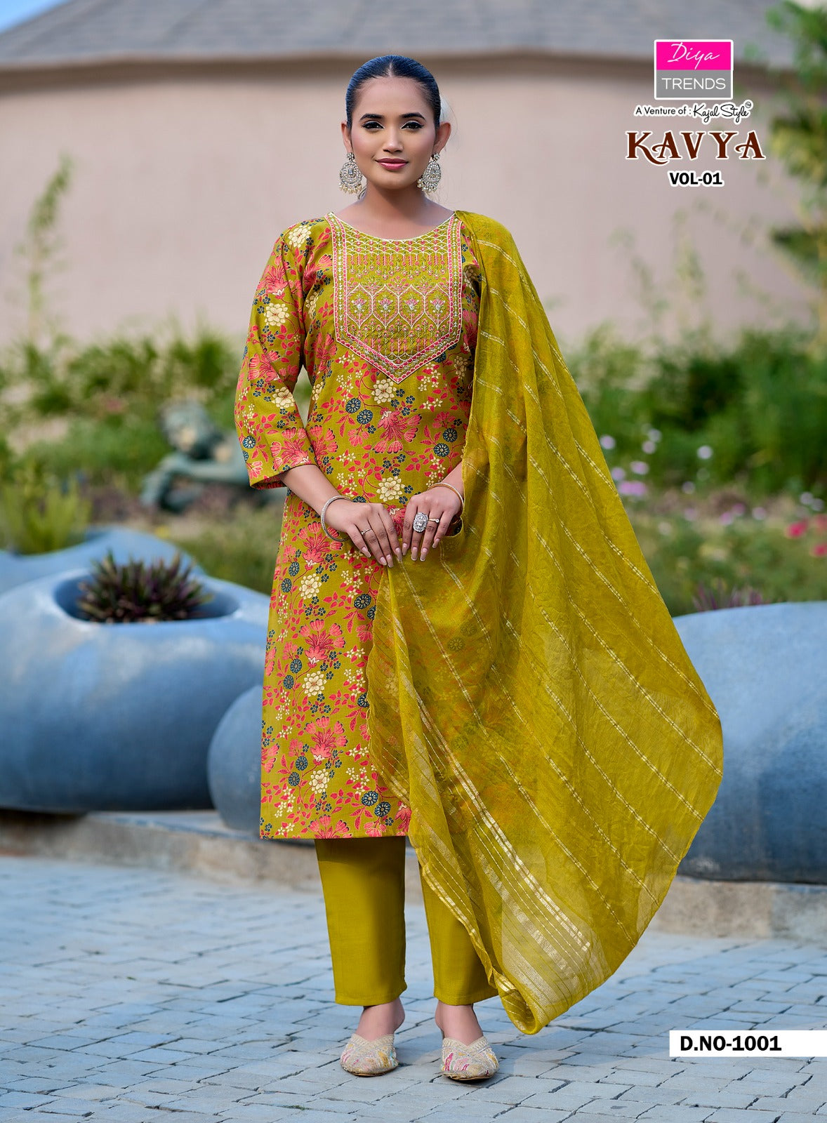 Kavya Vol 1 Diya Trends Vertican Readymade Pant Style Suits Wholesaler