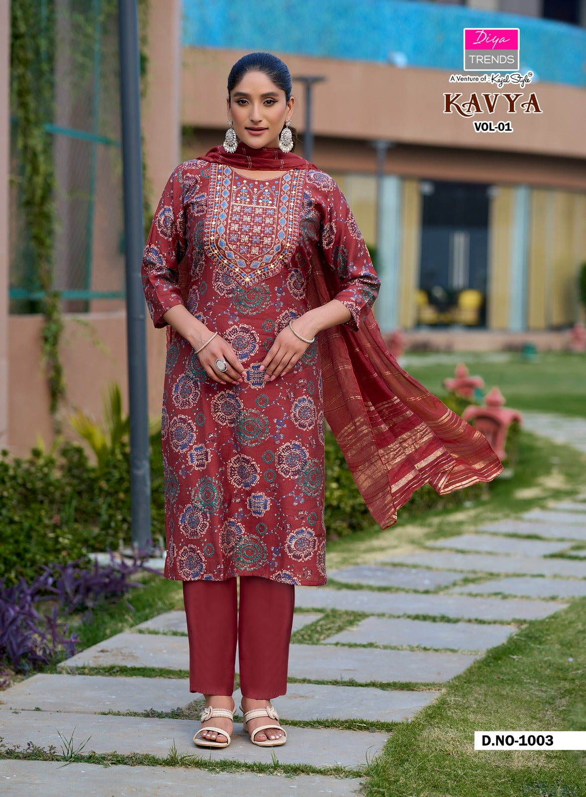 Kavya Vol 1 Diya Trends Vertican Readymade Pant Style Suits Wholesaler