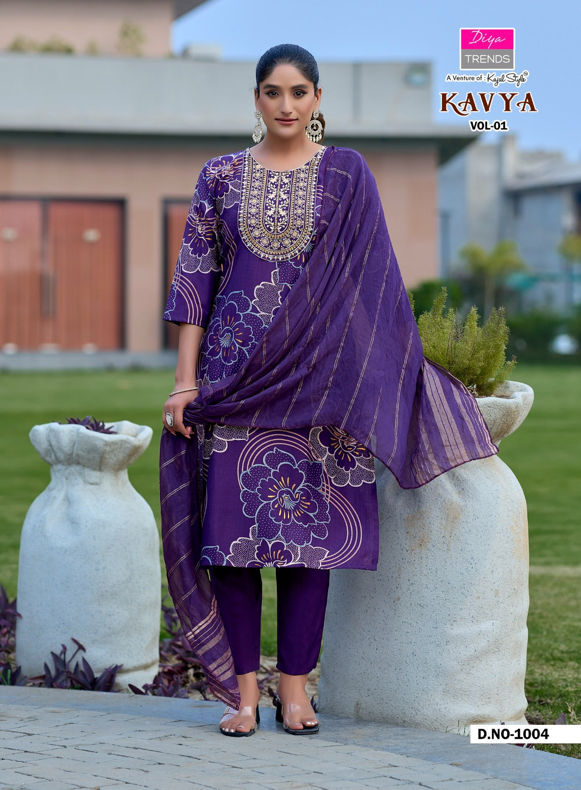 Kavya Vol 1 Diya Trends Vertican Readymade Pant Style Suits Wholesaler
