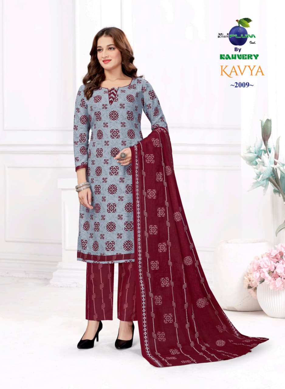 Kavya Vol 20 Black Plum Cotton Readymade Pant Style Suits Wholesale Price