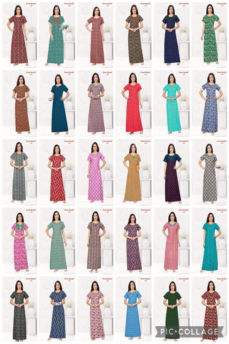 Kavya Vol 3 Shree Ganesh Cotton Night Gowns