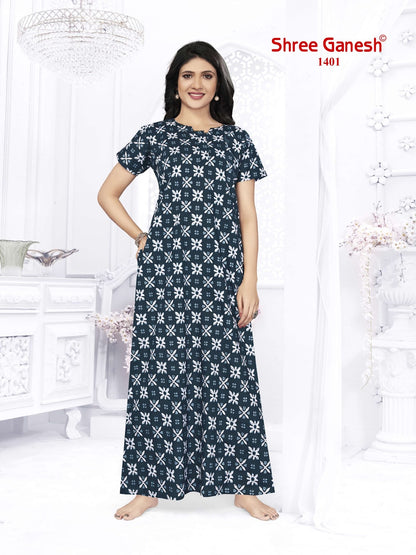 Kavya Vol 4 Shree Ganesh Cotton Night Gowns Wholesaler