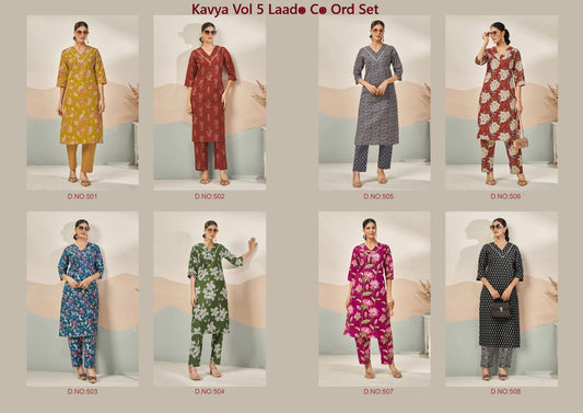 Kavya Vol 5 Laado Cotton Co Ord Set Wholesaler Gujarat