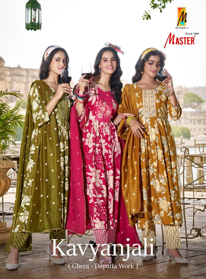 Kavyanjali Master Rayon Foil Readymade Anarkali Suits Manufacturer Gujarat