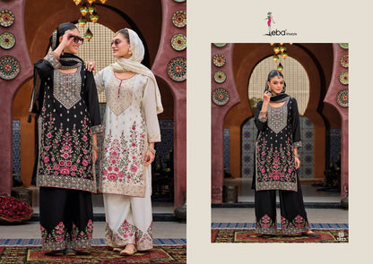 Kaya Black & White Eba Lifestyle Chinon Pakistani Readymade Suits Supplier Gujarat