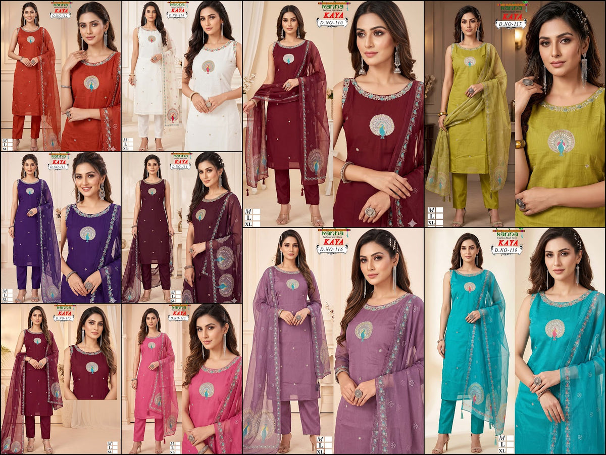 Kaya Kanha Roman Readymade Pant Style Suits Wholesale Rate