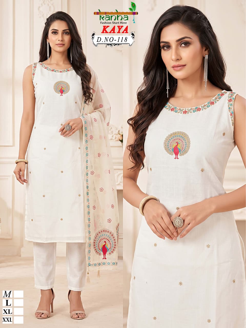 Kaya Kanha Roman Readymade Pant Style Suits Wholesale Rate