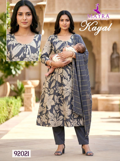 Kayal Mayra Vertican Feeding Readymade Suit Supplier Ahmedabad