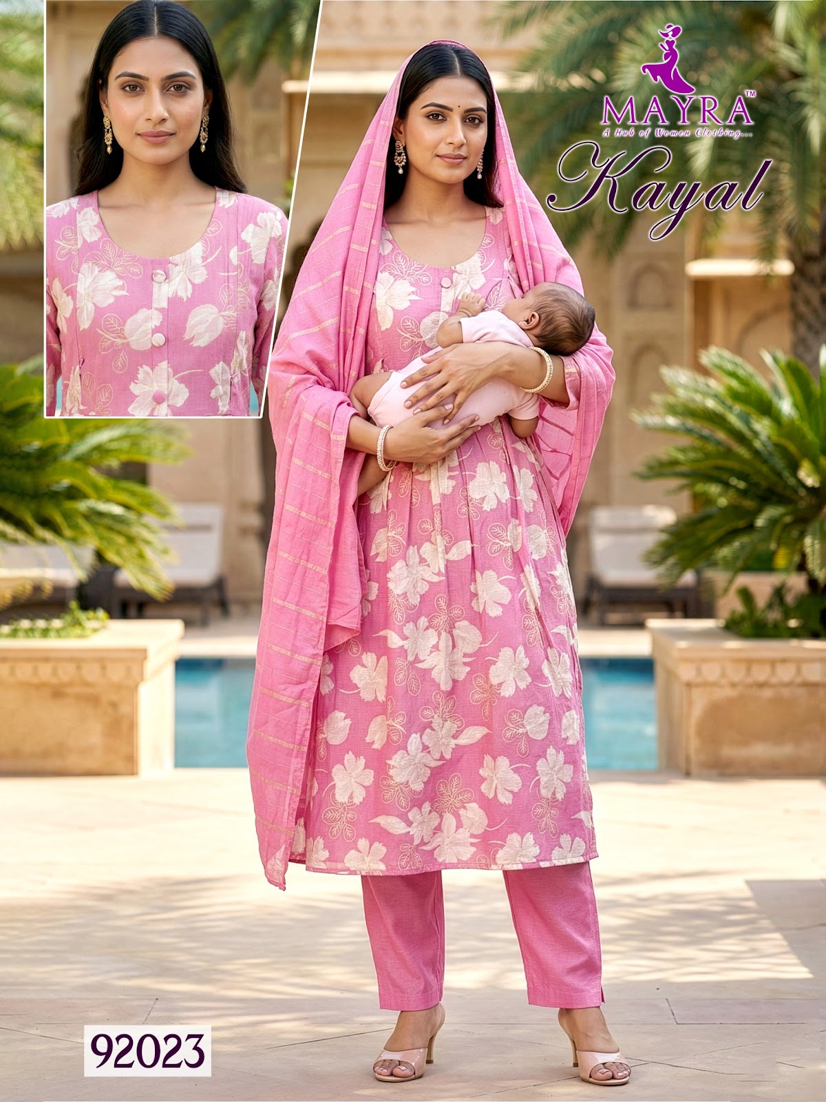Kayal Mayra Vertican Feeding Readymade Suit Supplier Ahmedabad