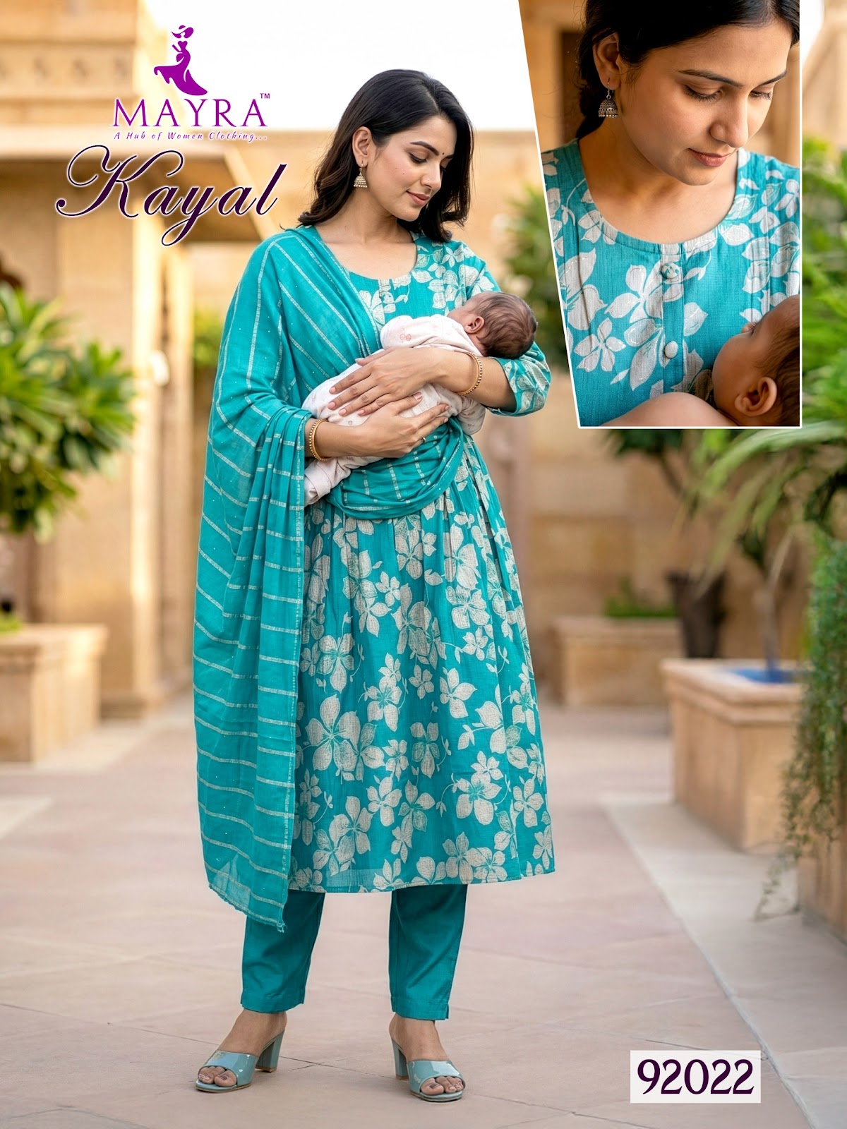 Kayal Mayra Vertican Feeding Readymade Suit Supplier Ahmedabad