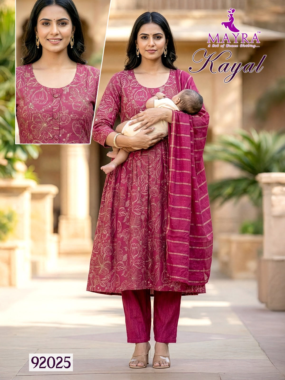 Kayal Mayra Vertican Feeding Readymade Suit Supplier Ahmedabad