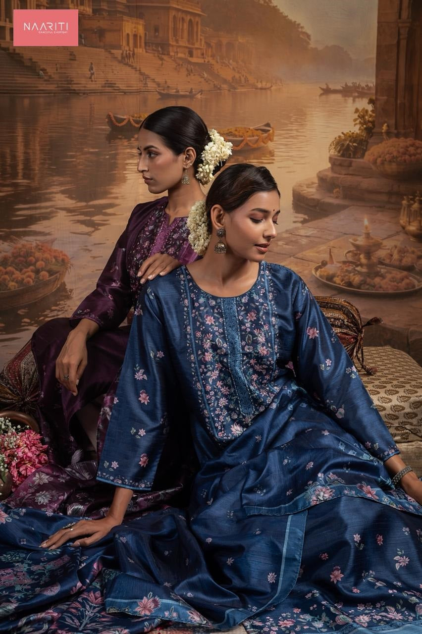Kayam Naariti Tusser Silk Pant Style Suits Wholesaler