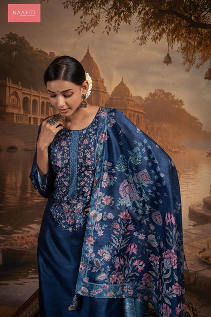 Kayam Naariti Tusser Silk Pant Style Suits Wholesaler