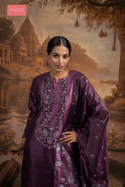 Kayam Naariti Tusser Silk Pant Style Suits Wholesaler