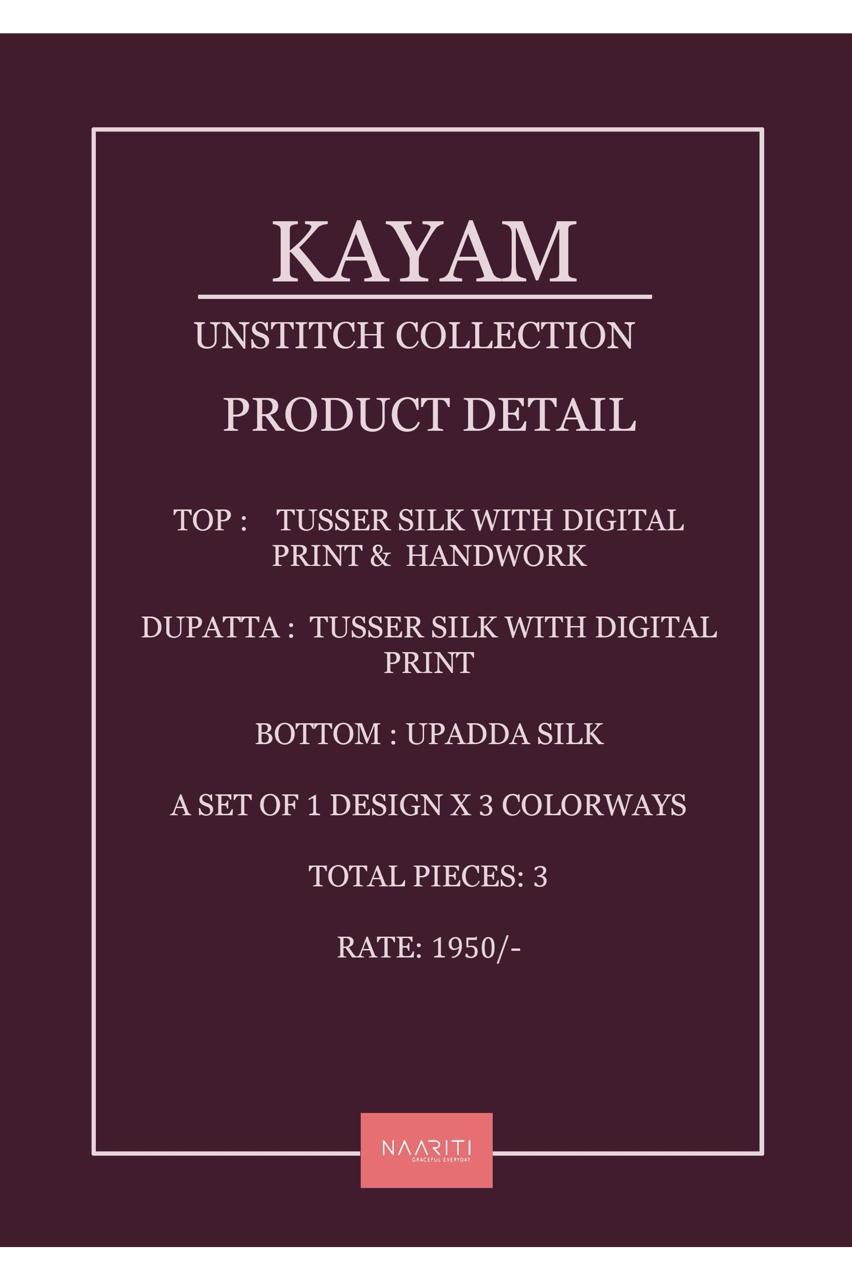 Kayam Naariti Tusser Silk Pant Style Suits Wholesaler