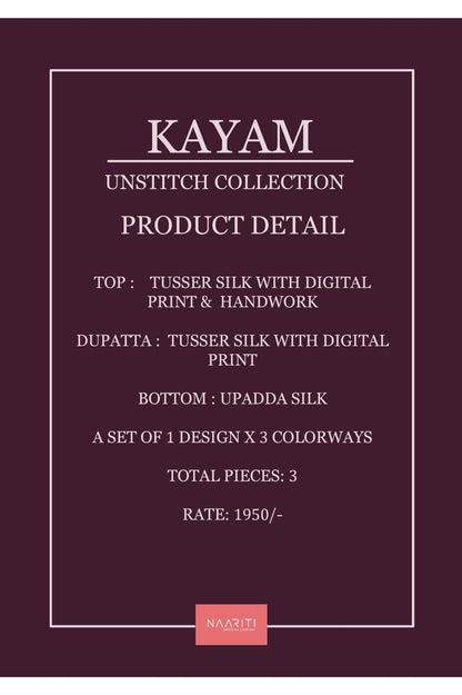 Kayam Naariti Tusser Silk Pant Style Suits Wholesaler