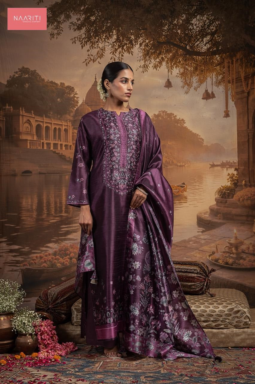 Kayam Naariti Tusser Silk Pant Style Suits Wholesaler