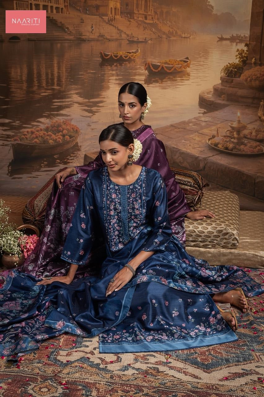 Kayam Naariti Tusser Silk Pant Style Suits Wholesaler