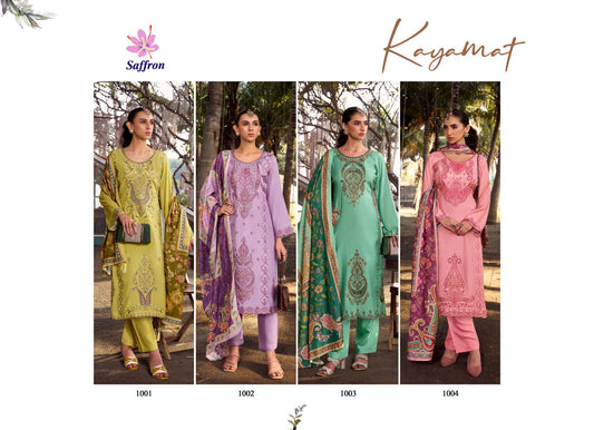 Kayamat Saffron Pure Bemberg Pant Style Suits Exporter