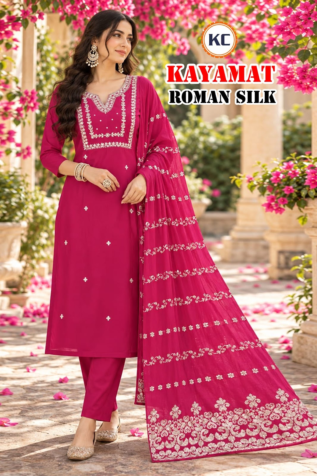 Kayamat Vol 3 Kc Roman Silk Readymade Pant Style Suits Exporter Gujarat