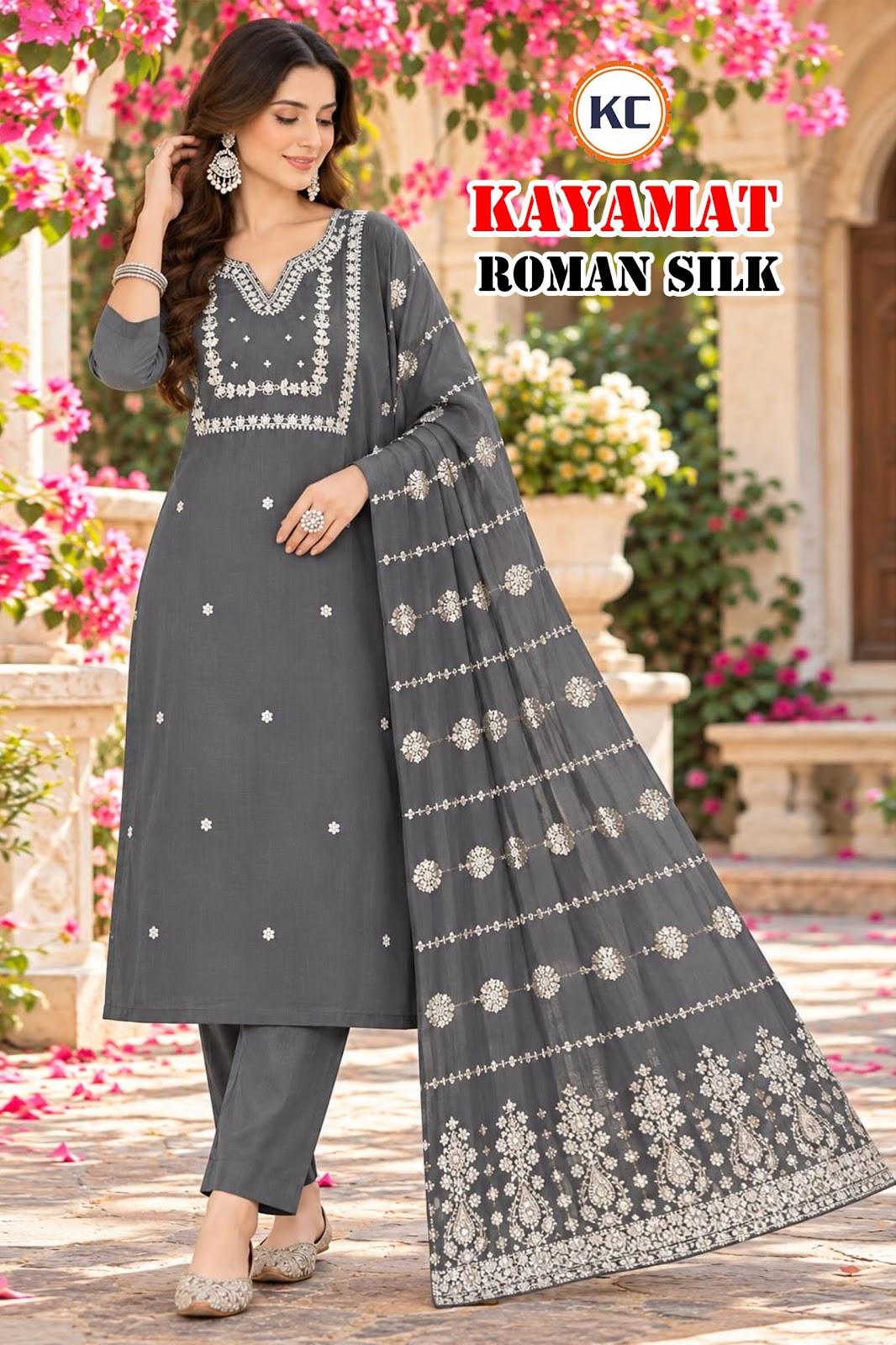 Kayamat Vol 3 Kc Roman Silk Readymade Pant Style Suits Exporter Gujarat