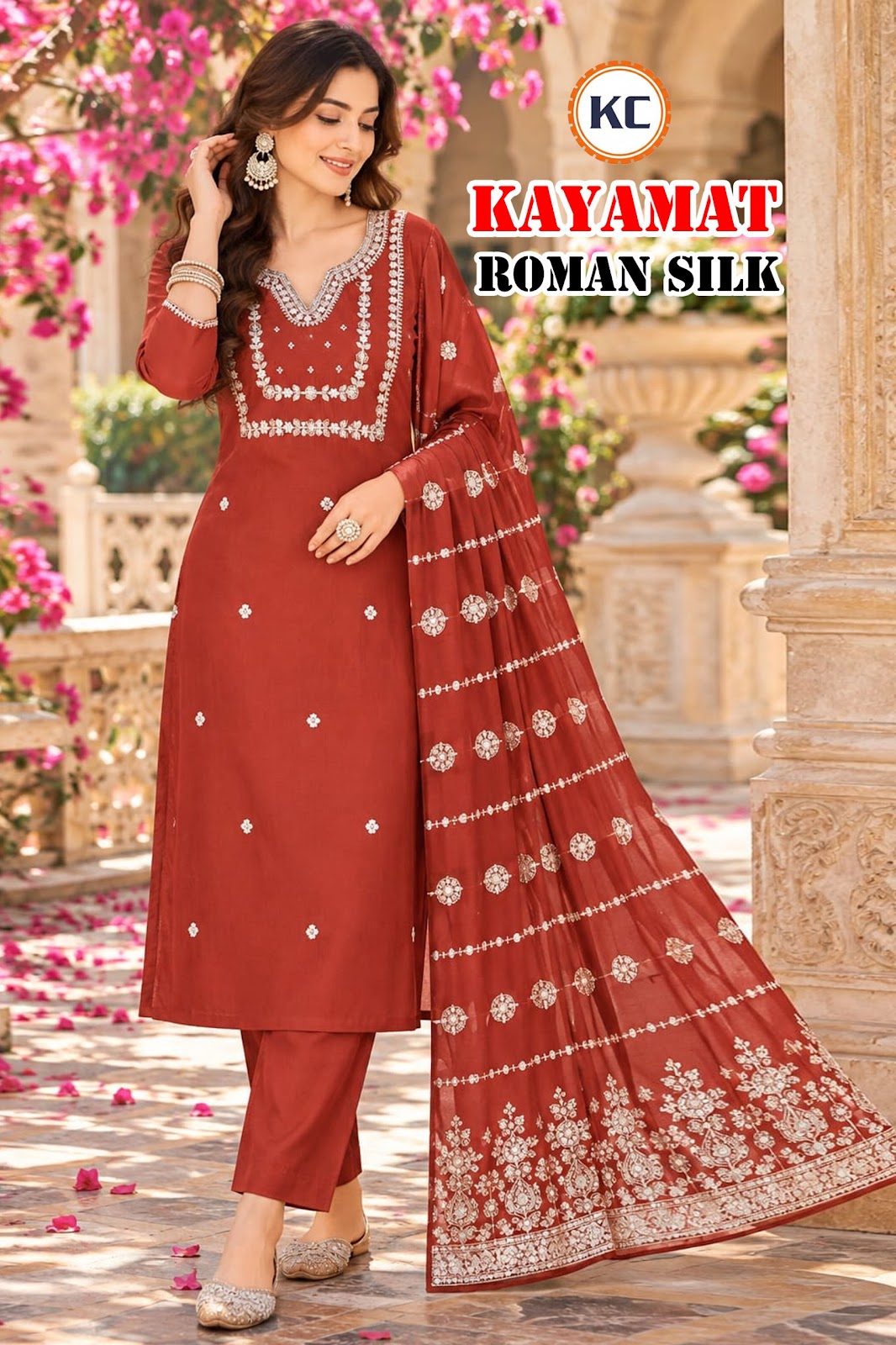 Kayamat Vol 3 Kc Roman Silk Readymade Pant Style Suits Exporter Gujarat