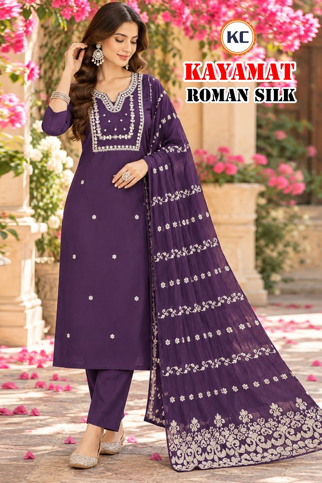 Kayamat Vol 3 Kc Roman Silk Readymade Pant Style Suits Exporter Gujarat