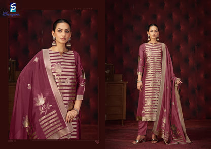 Kayan Sargam Prints Silk Jacquard Pant Style Suits Wholesaler
